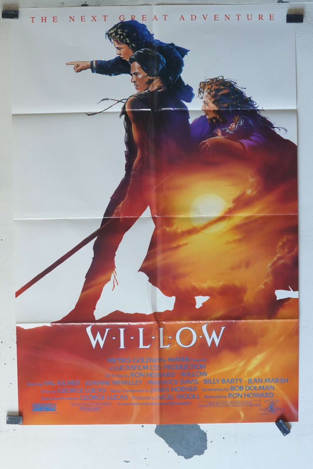 W.I.L.L.O.W MOVIE POSTER ORIGINAL 68x104 Val Kilmer , Warwick Davis , Joanne