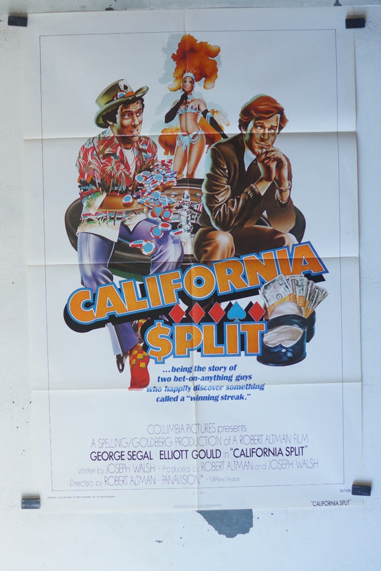  CALIFORNIA SPLIT MOVIE POSTER ORIGINAL 68x105 George Segal , Elliott Gould 