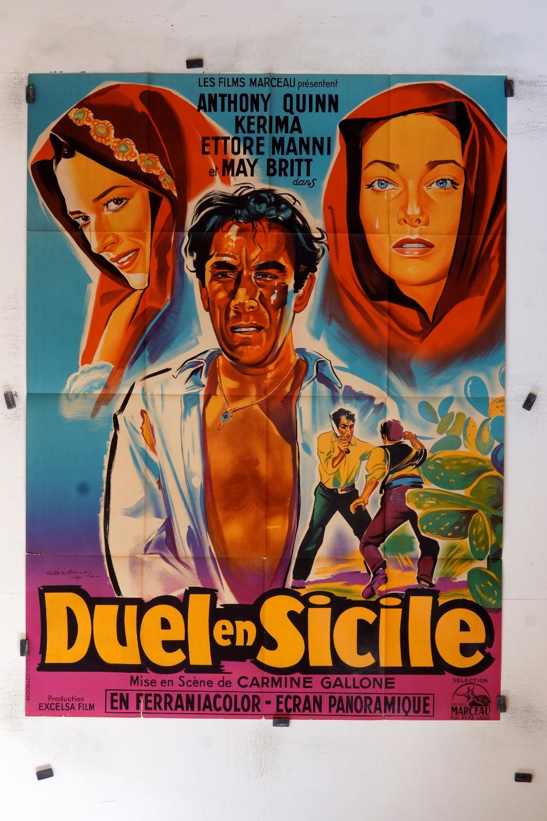 DUEL EN SICILE ANTHONY QUINN MOVIE POSTER ORIGINAL 120x160