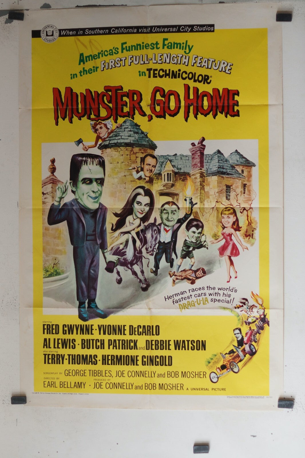 MUNSTER GO HOME 70x100 ORIGINAL MOVIE POSTER FRED GWYNNE-YVONNE DE CARLO