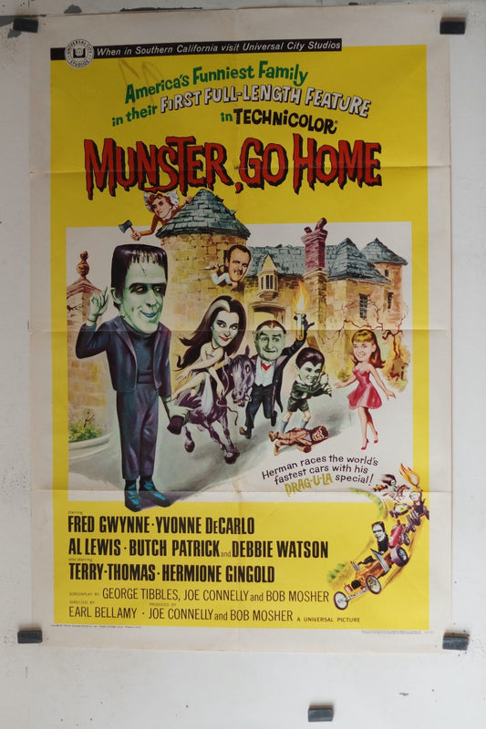 MUNSTER GO HOME 70x100 ORIGINAL MOVIE POSTER FRED GWYNNE-YVONNE DE CARLO