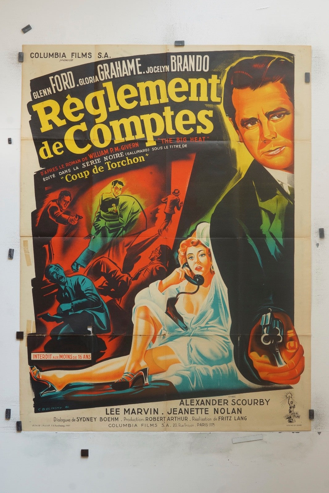 RÈGLEMENT DE COMPTES  GLENN FORD MOVIE POSTER ORIGINAL (120x160)