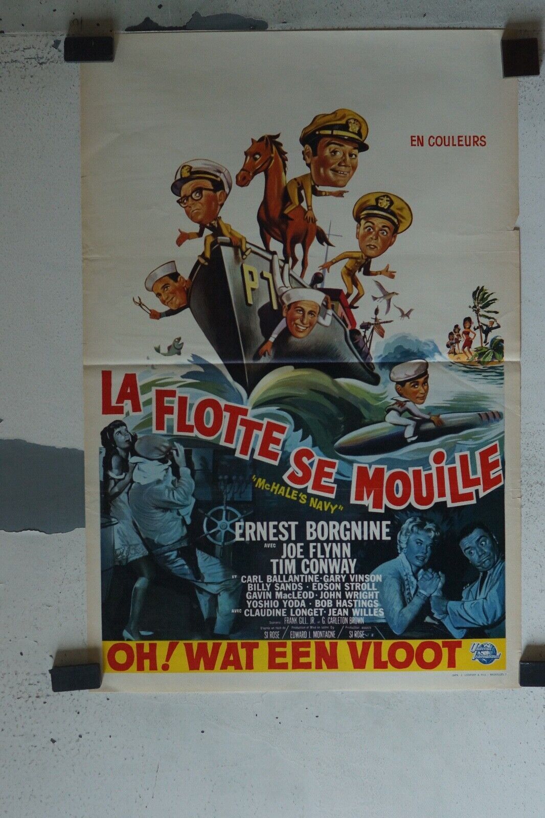 LA FLOTTE QUI MOUILLE MOVIE POSTER ORIGINAL (55X37) ERNEST BORGNINE