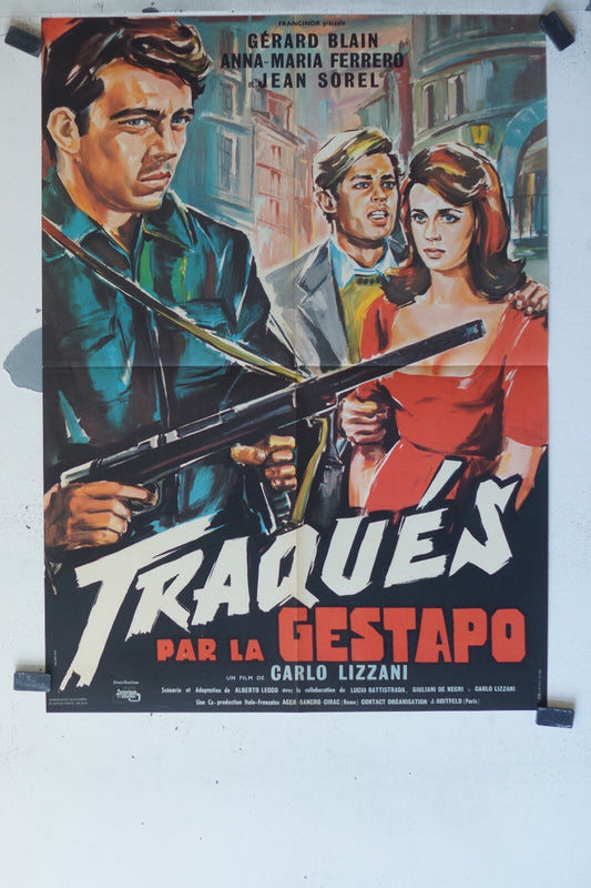 TRAQUES PAR LA GESTAPO MOVIE POSTER ORIGINAL (60X80) Anna Maria Ferrero 