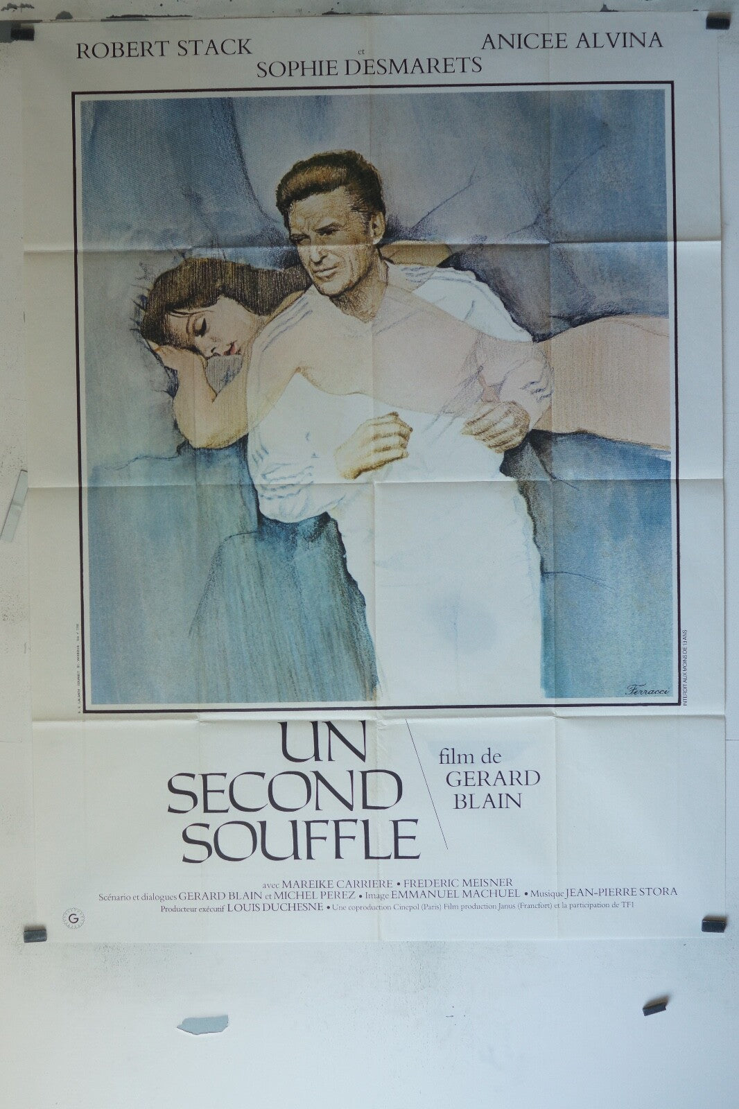 UN SECOND SOUFFLE (1978) MOVIE POSTER 120x160 ROBERT STACK – ANICEE ALVINA