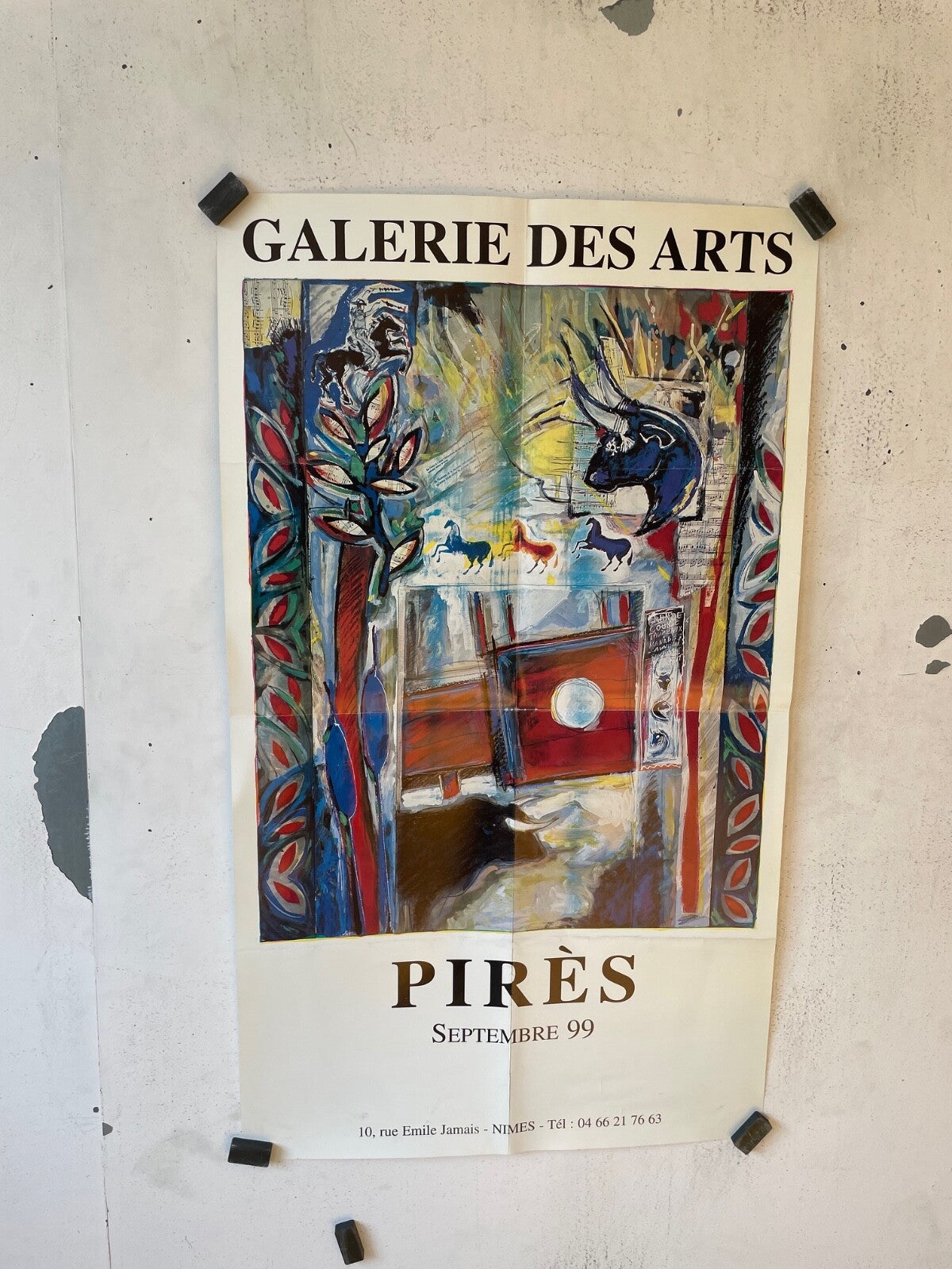 AFFICHE DES ARTS « PIRÈS » SEPTEMBRE 99, NIMES ORIGINAL (60X80)