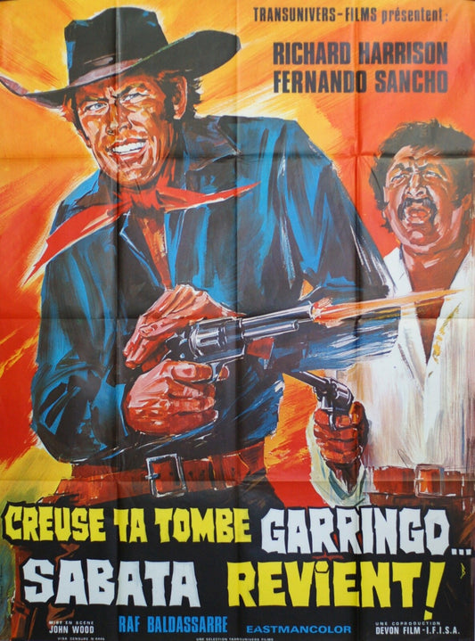 CREUSE TA TOMBE GARRINGO…SABATA REVIENT ! POSTER ORIGINAL 120x160 HARRISON