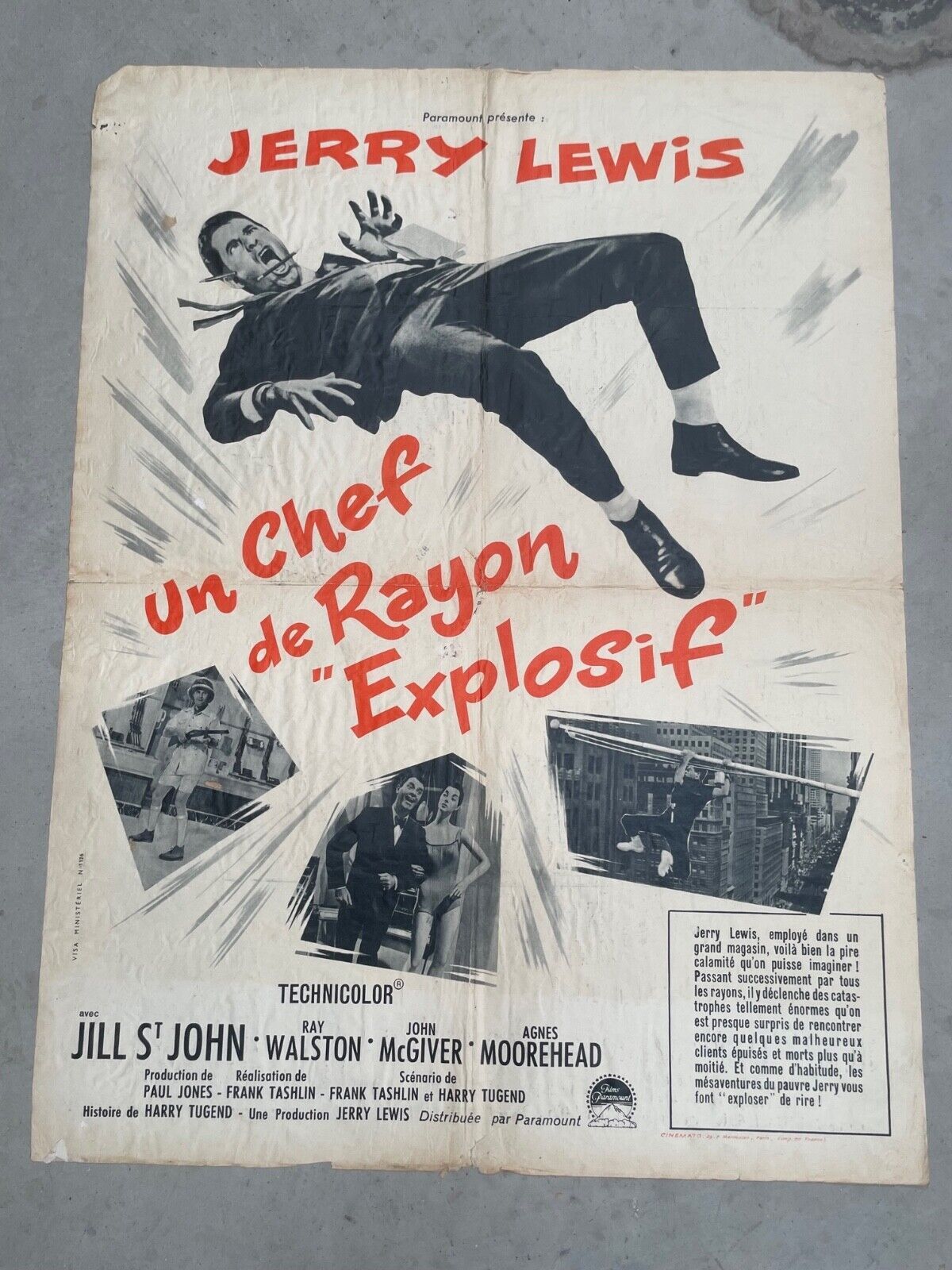 UN CHEF DE RAYON « EXPLOSIF » 40x60 ORIGINAL JERRY LEWIS