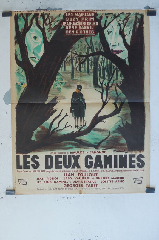 LES DEUX GAMINES 120X160 ORIGINAL POSTER LEO MARJANE – SUZY