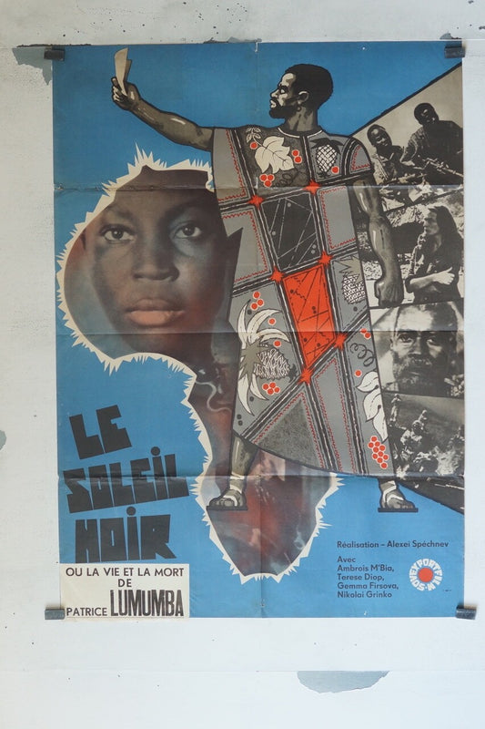 LE SOLEIL NOIR, Patrice Lumumba ORIGINAL VINTAGE 70x100