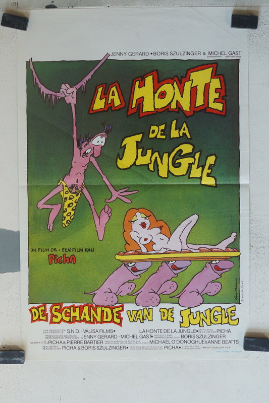 HONTE DE LA JUNGLE (LA),BELGE POSTER ORIGINAL 35X55 George Aminel 