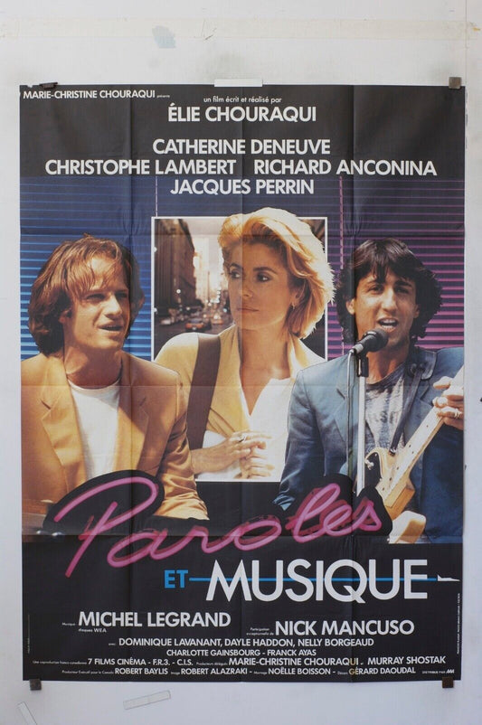 PAROLES ET MUSIQUE MOVIE POSTER ORIGINAL 120x160 CATHERINE DENEUVE