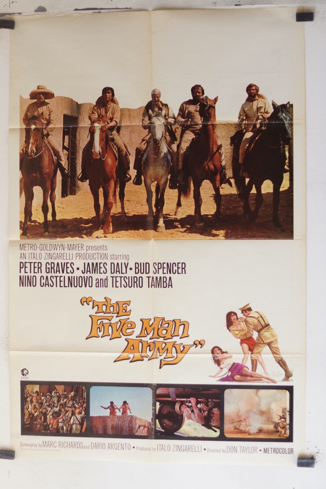 THE FIVE MAN ARMY (1969) ORIGINAL MOVIE POSTER PETER GRAVES – JAMES