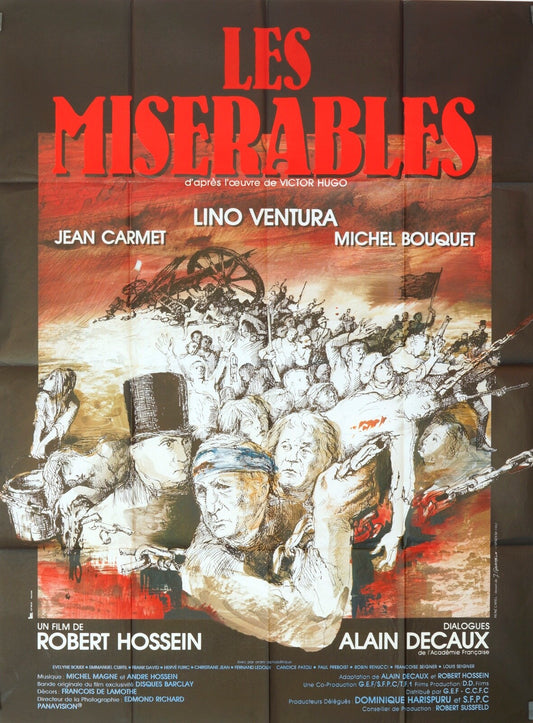LES MISÉRABLES MOVIE POSTER ORIGINAL 120x160 LINO VENTURA