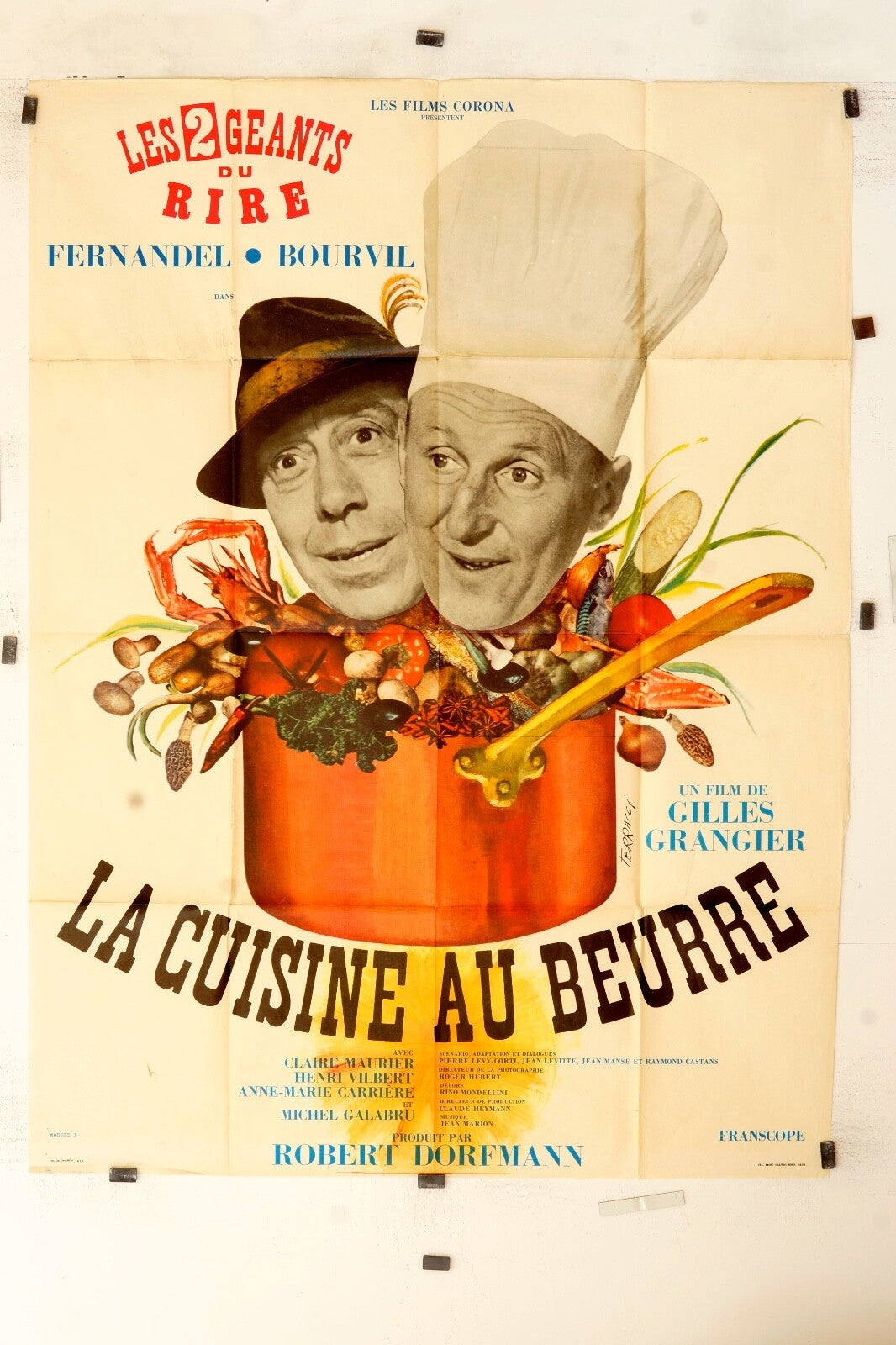 LA CUISINE AU BEURRE movie poster original (120x160) FERNANDEL – BOURVIL