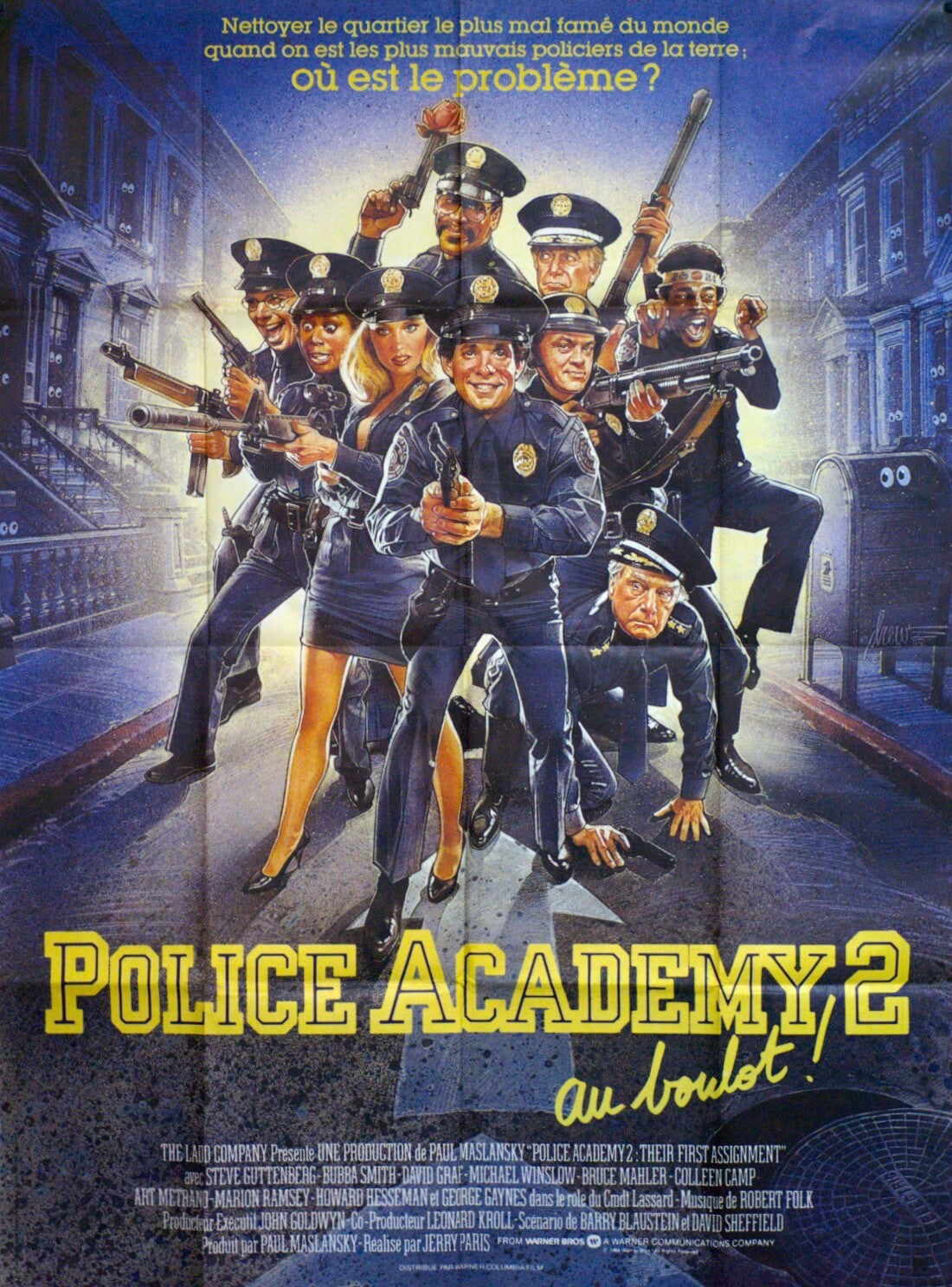 POLICE ACADEMY 2 AU BOULOT ORIGINAL MOVIE POSTER 120x160 MAURICE PIALAT