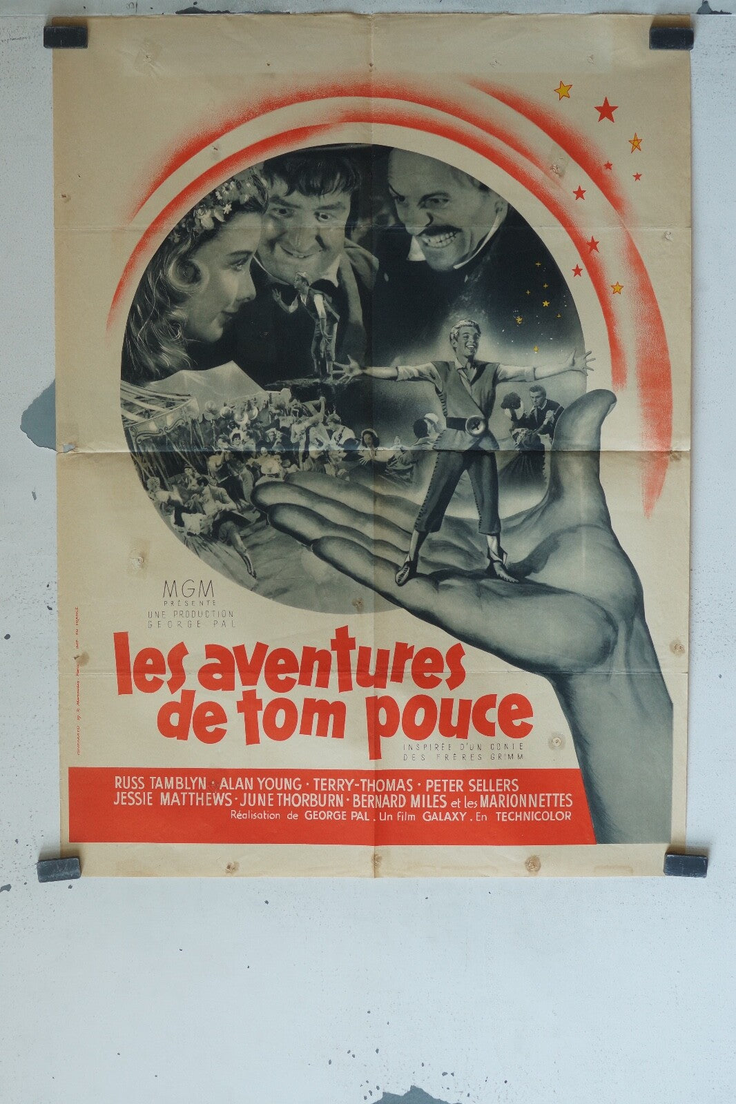 LES AVENTURES DE TOM POUCE (1958) MOVIE POSTER ORIGINAL (60X80) RUSS TAMBLYN