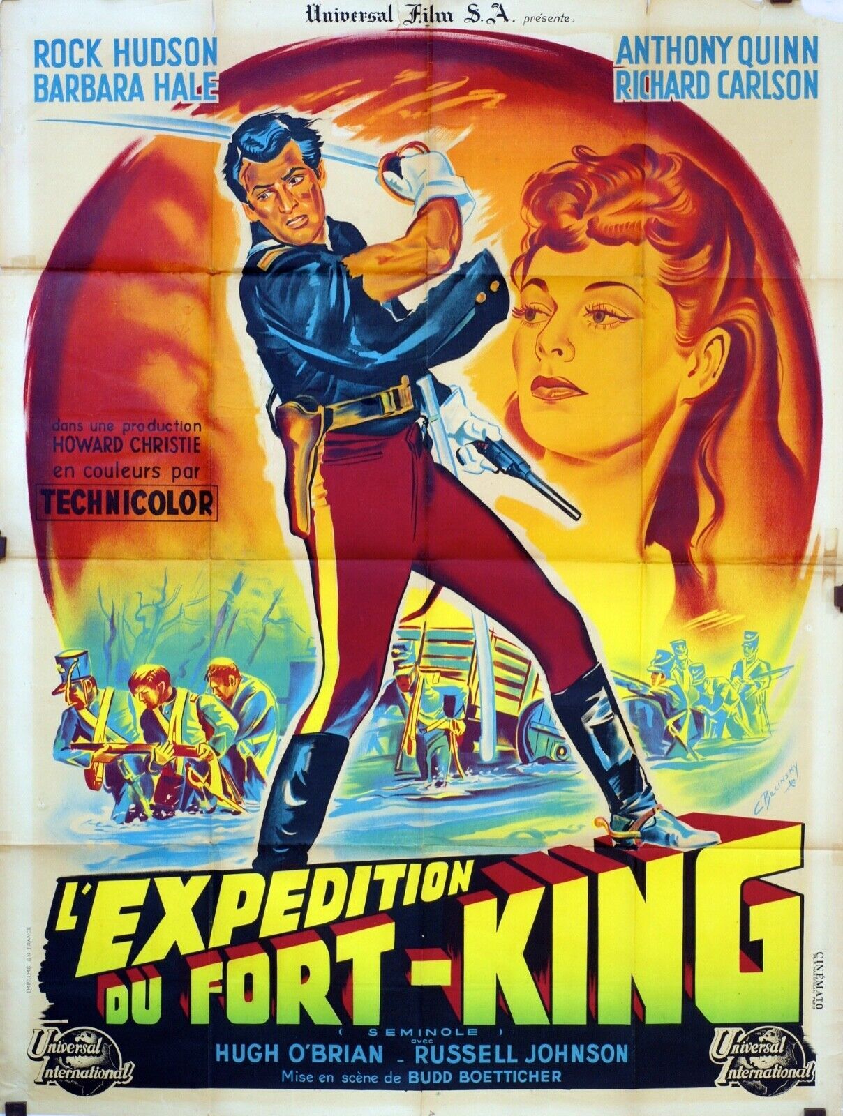 L’EXPÉDITION DU FORT KING MOVIE POSTER ORIGINAL 120x160 ROCK HUDSON