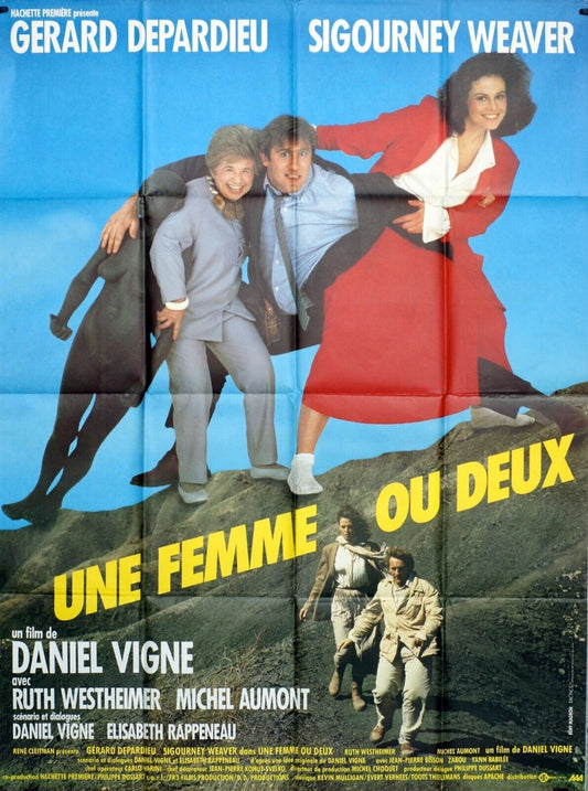 UNE FEMME OU DEUX MOVIE POSTER ORIGINAL 120x160 GERARD DEPARDIEU