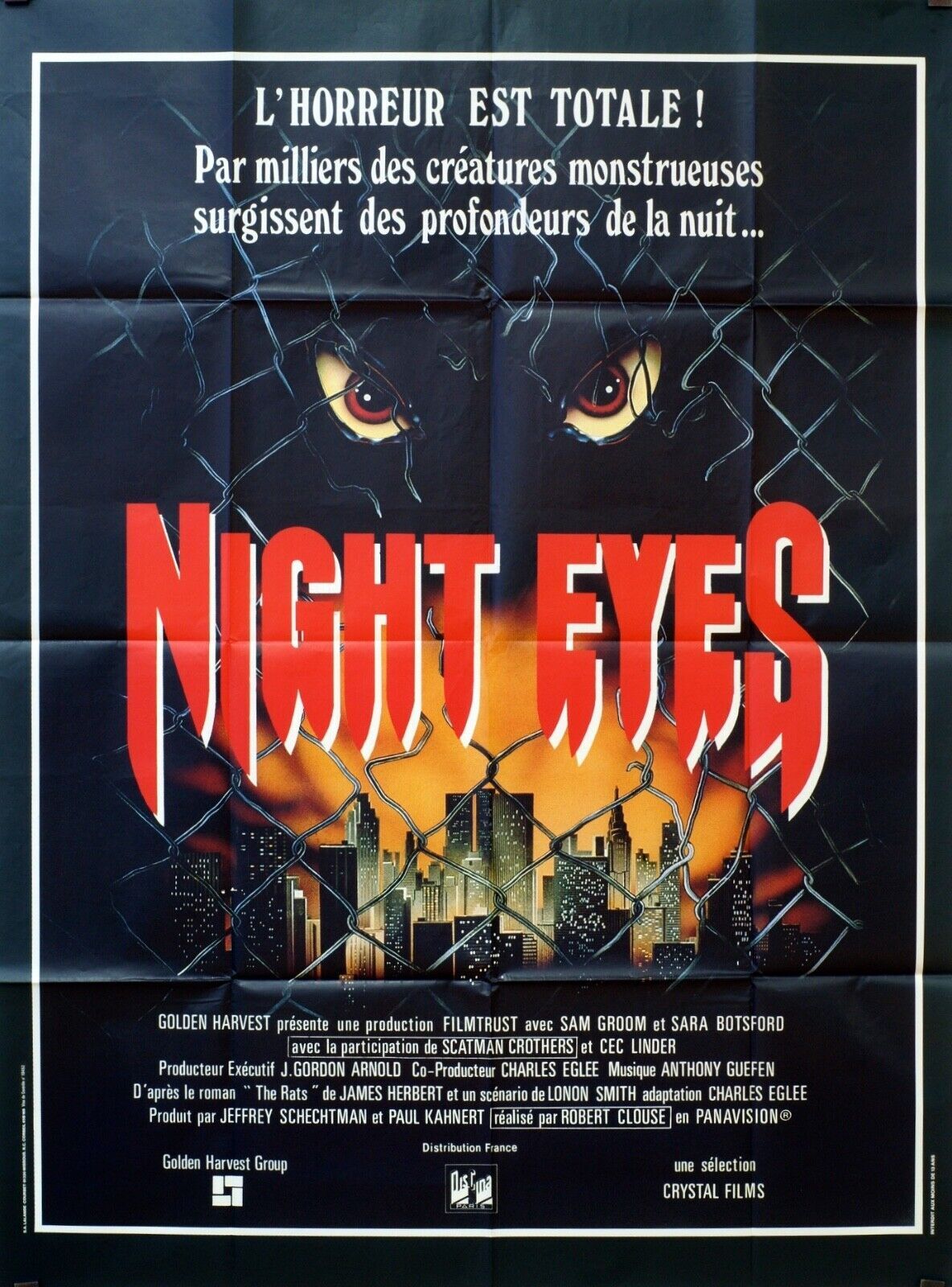 NIGHT EYES ORIGINAL MOVIE POSTER 120x160 SAM GROOM