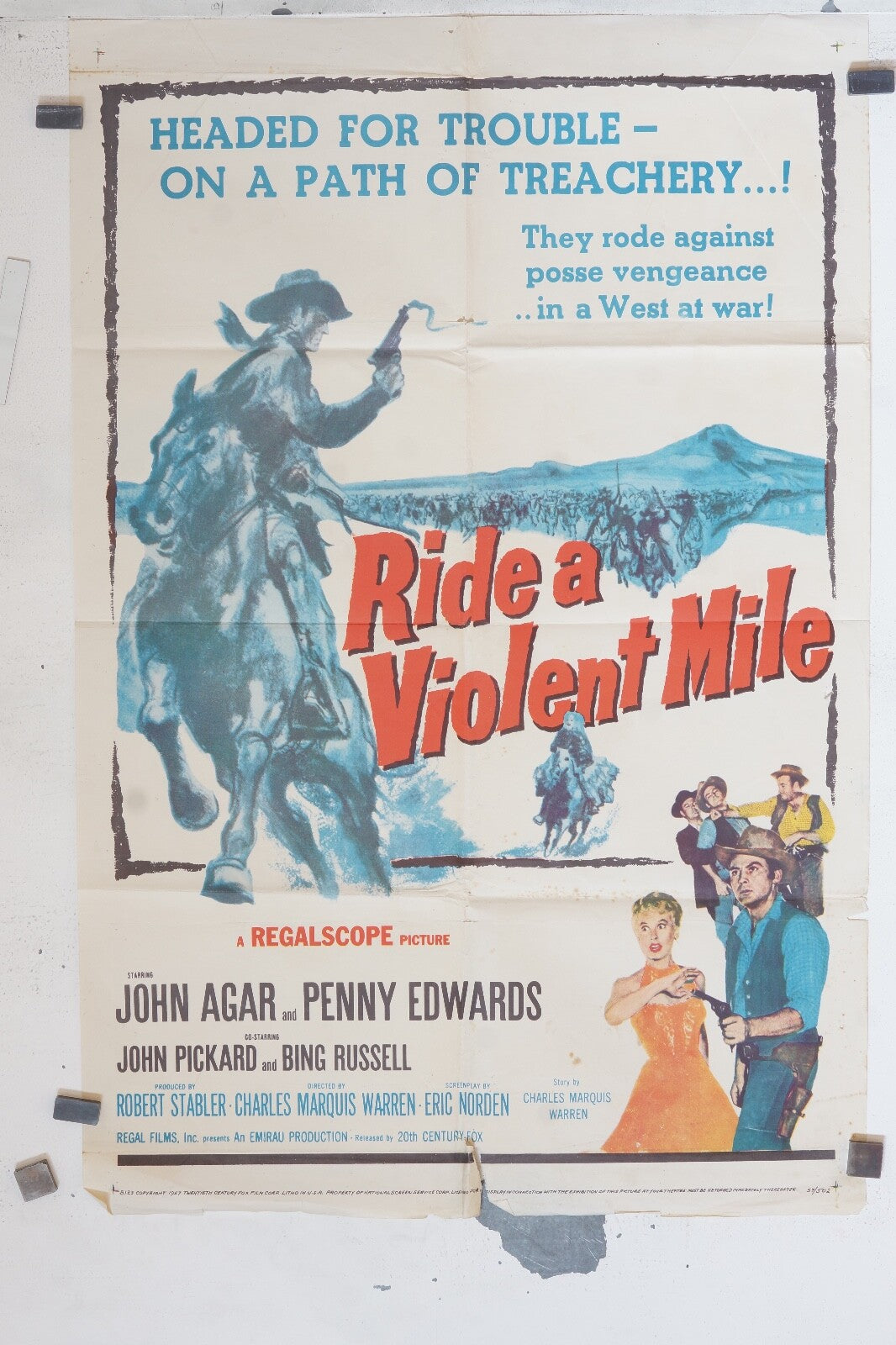 RIDE A VIOLENT MILE ORIGINAL 69x103