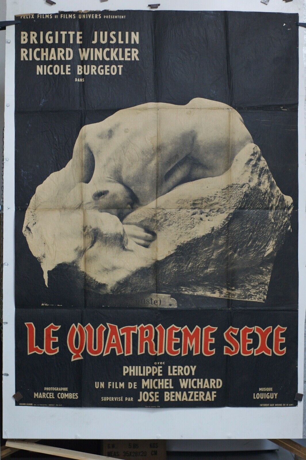 LE QUATRIÈME SEXE MOVIE POSTER ORIGINAL 120x160 BRIGITTE JUSLIN