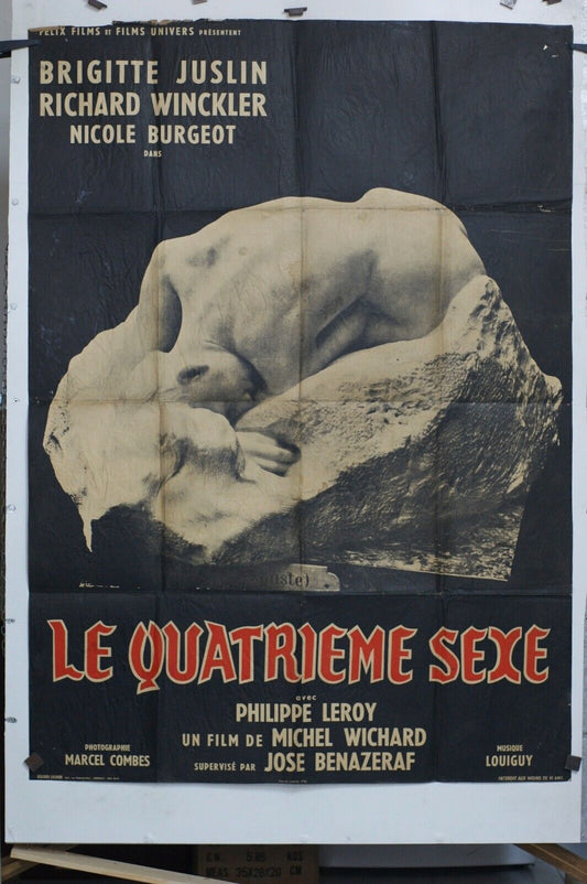 LE QUATRIÈME SEXE MOVIE POSTER ORIGINAL 120x160 BRIGITTE JUSLIN