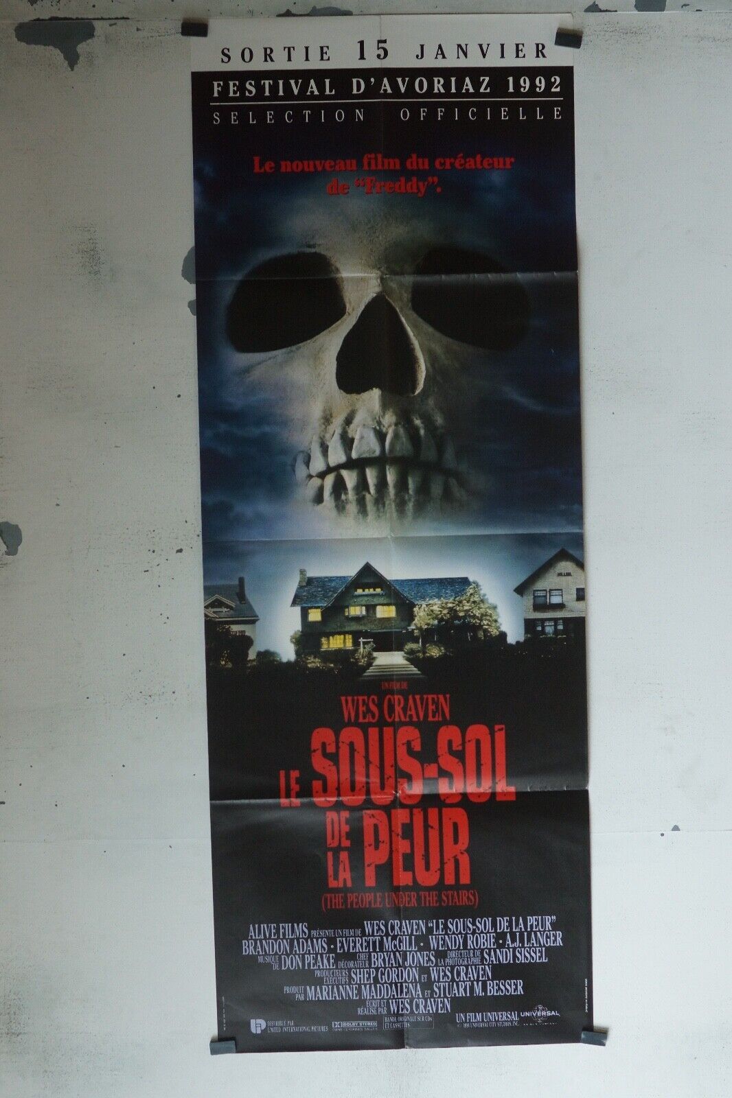 LE SOUS SOL DE LA PEUR MOVIE POSTER ORIGINAL 60x160 WES CRAVEN