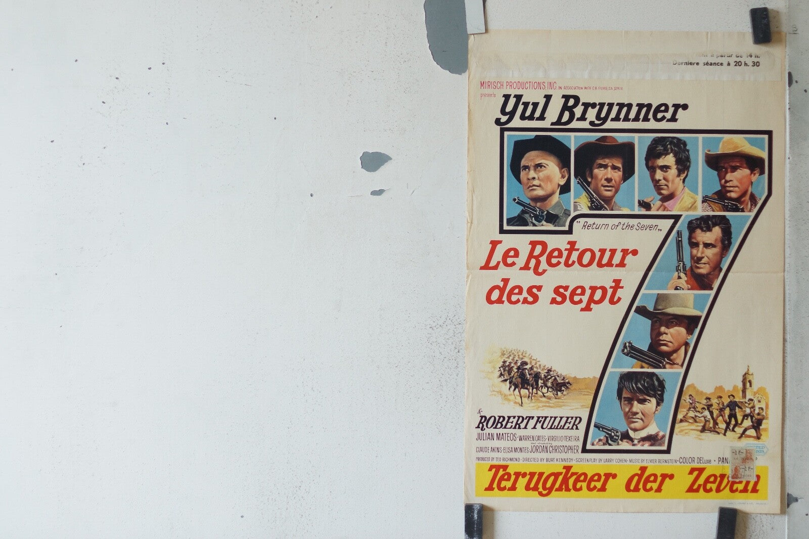 RETOUR DES SEPT (LE) (BELGE) POSTER ORIGINAL 55x36 Yul Brynner 