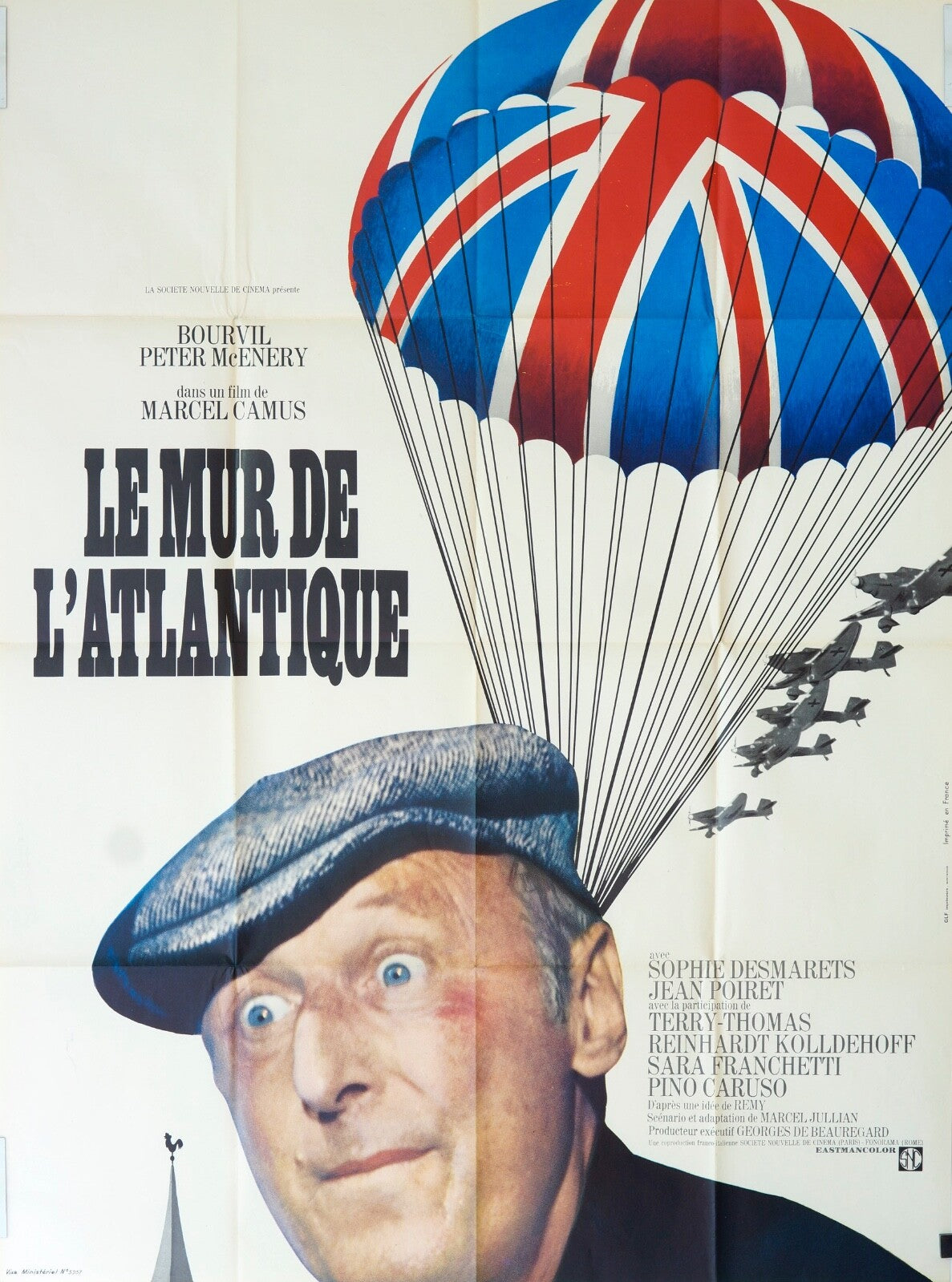 LE MUR DE L’ATLANTIQUE ORIGINAL MOVIE POSTER 120x160 BOURVIL
