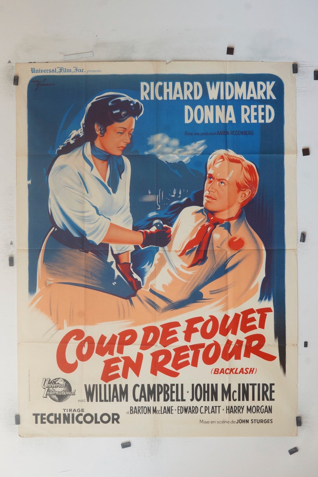 COUP DE FOUET EN RETOUR  RICHARD WIDMARK MOVIE POSTER ORIGINAL (120X160)