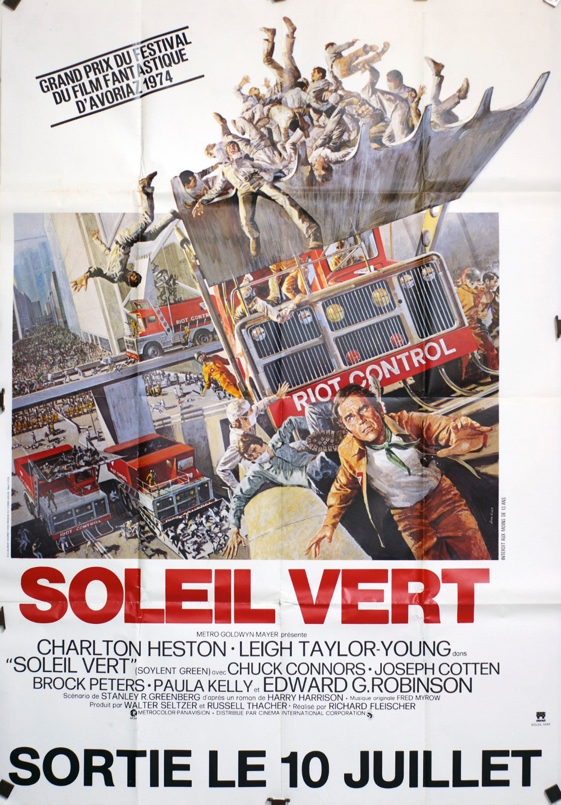 SOLEIL VERT CHARLTON HESTON MOVIE POSTER ORIGINAL 120x160