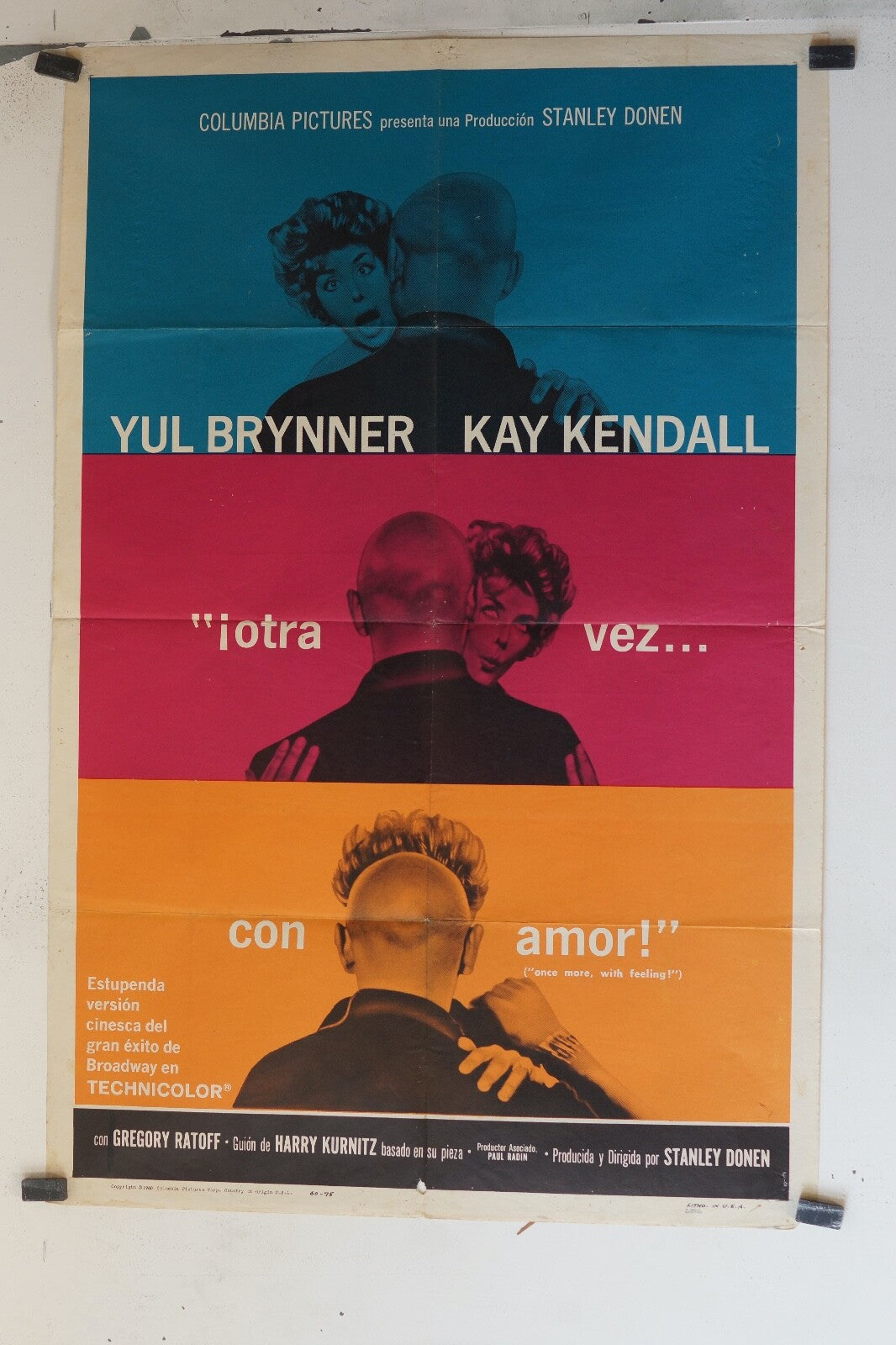 OTRA VEZ…CON AMOR ! (70X100)ORIGINAL MOVIE POSTER YUL BRYNNER – KAY KENDALL