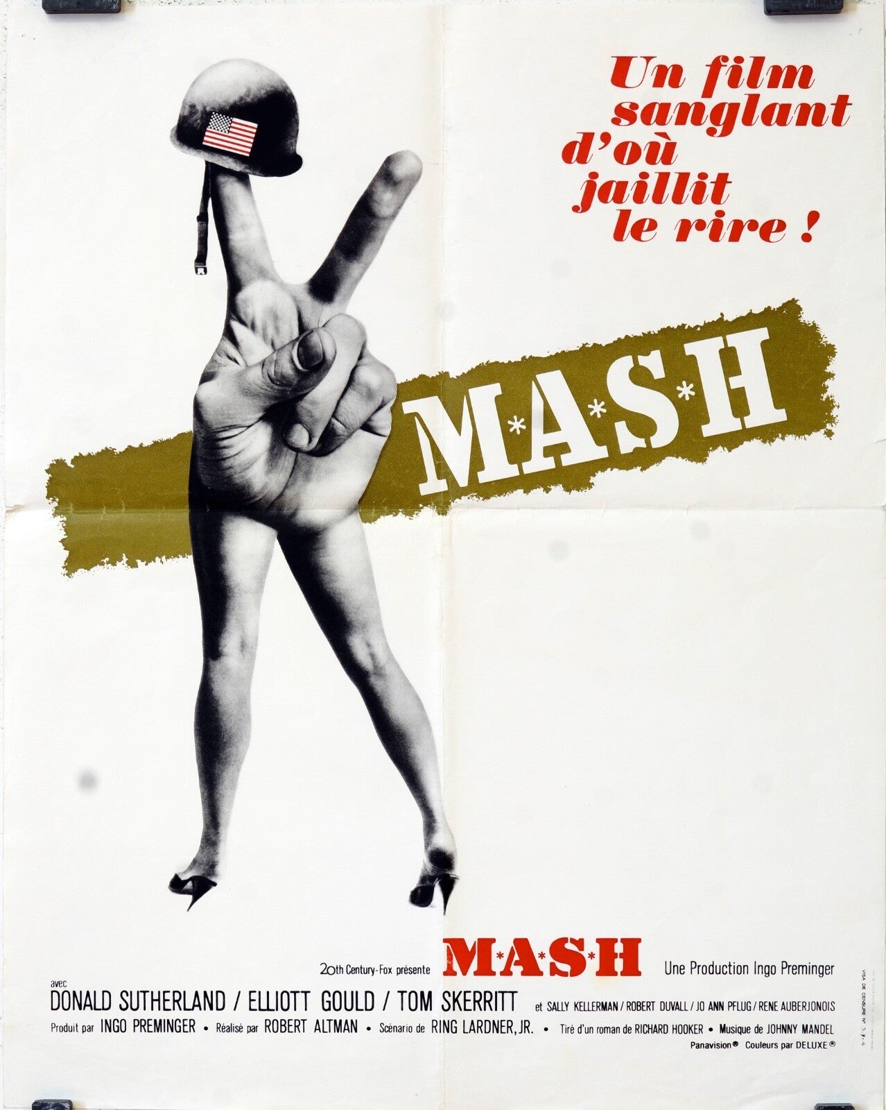 M*A*S*H (French Version) MOVIE POSTER ORIGINAL , DONALD SUTHERLAND
