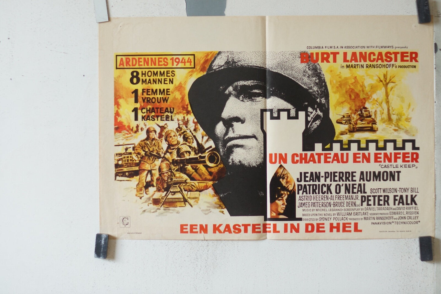  UN CHATEAU EN ENFER (BELGE) POSTER ORIGINAL 55x36 Patrick O’Neal 