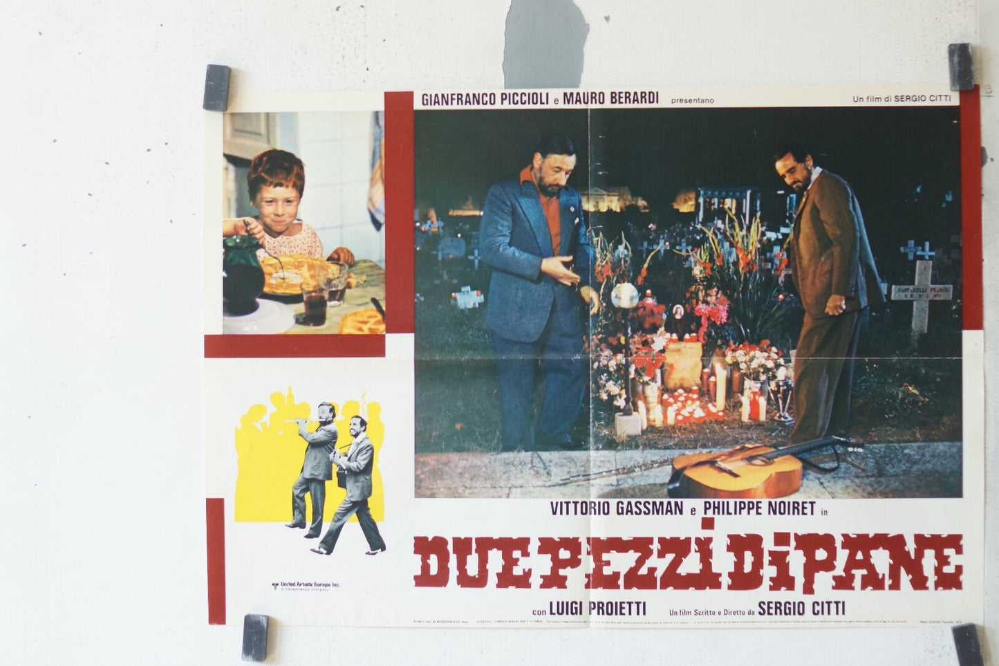 DUE PEZZI DI PANEMOVIE POSTER ORIGINAL (66x46) Vittorio Gassman , Philippe noir