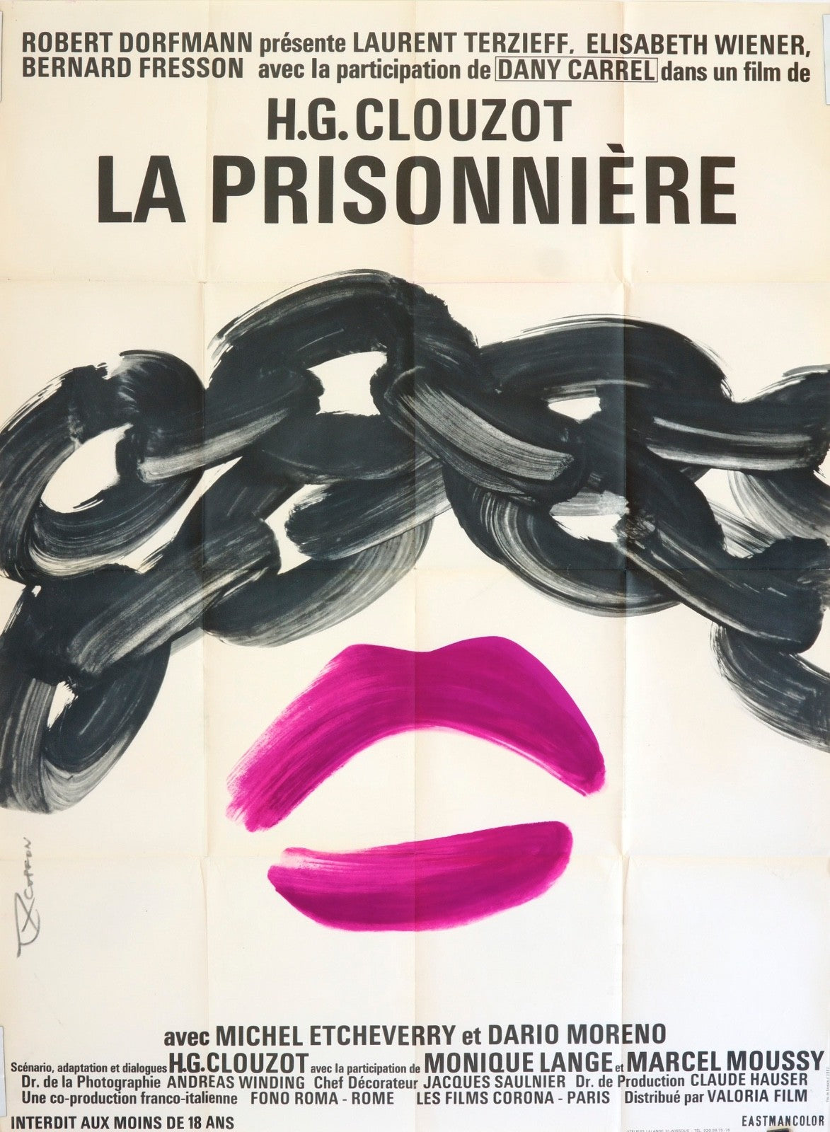 LA PRISONNIÈRE  H.G. CLOUZOT MOVIE POSTER ORIGINAL 120x160