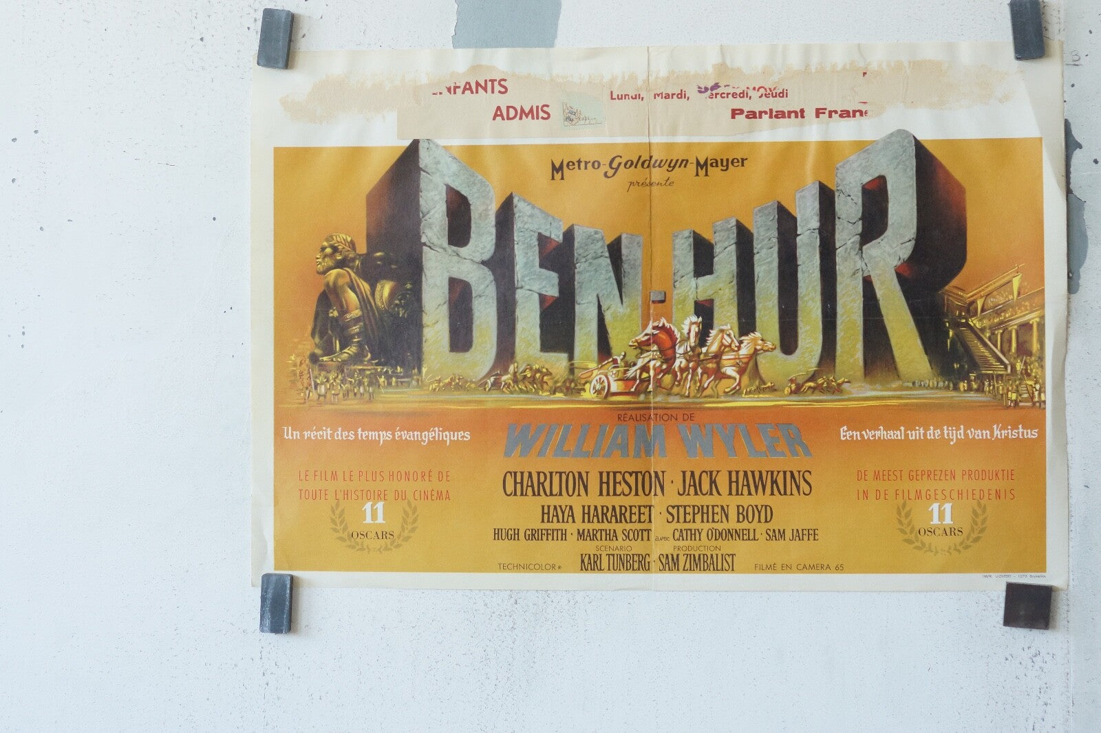 BEN HUR ORIGINAL 36X54 CHARLTON HESTON – JACK HAWKINS