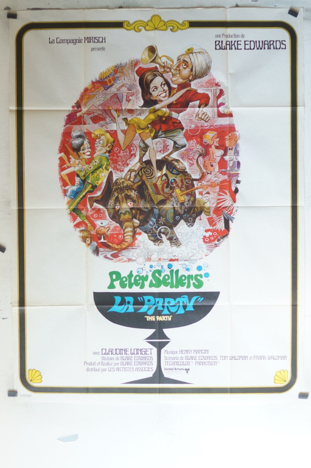 “PARTY” (LA) ORIGINAL MOVIE POSTER 73x100 Peter Sellers 