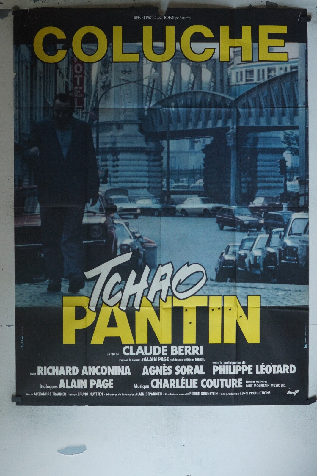 TCHAO PANTIN POSTER ORIGINAL 120x160 COLUCHE