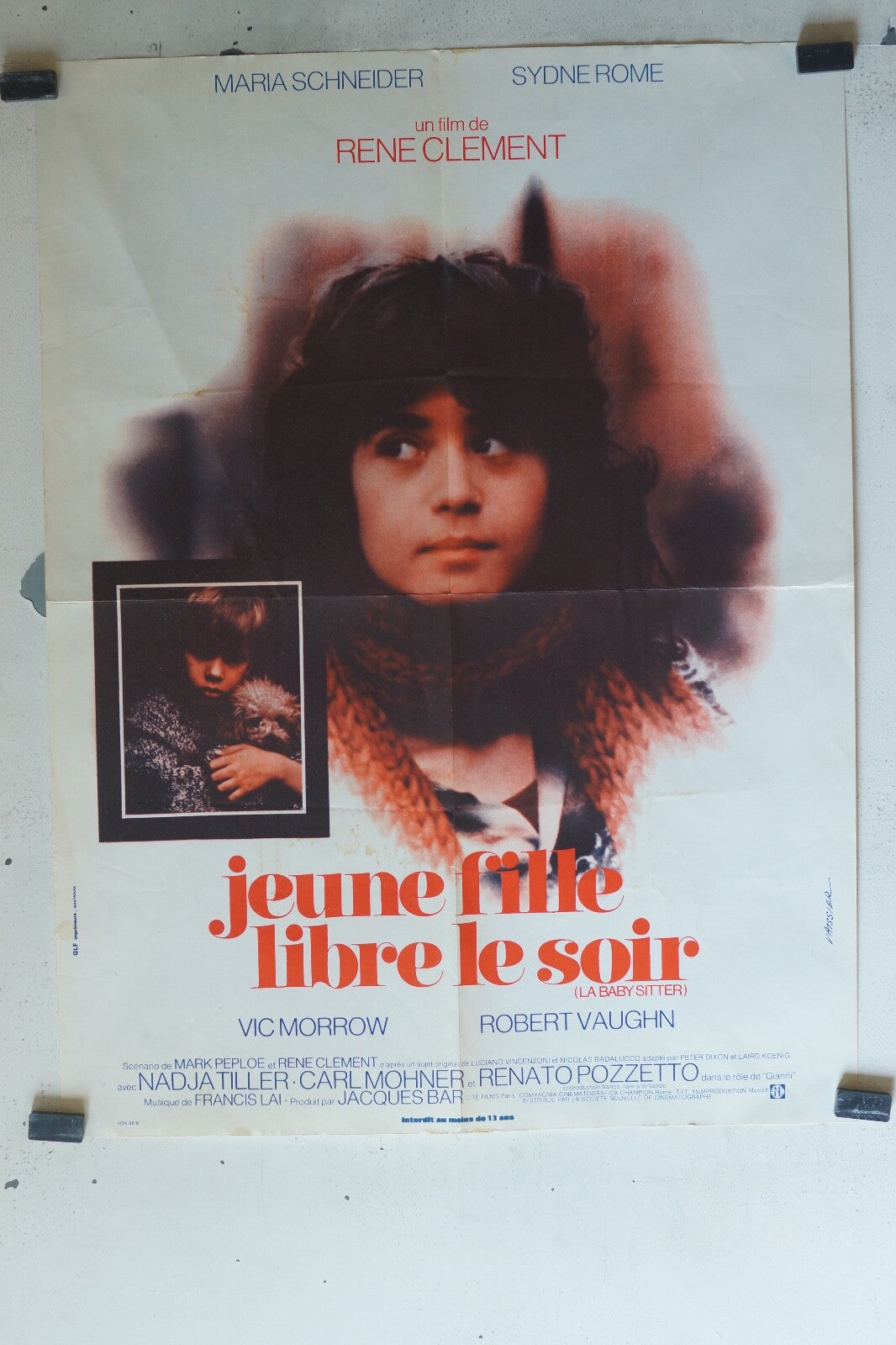 JEUNE FILLE LIBRE LE SOIR- POSTER ORIGINAL 57x78 Maria Schneider , Sydne Rome 
