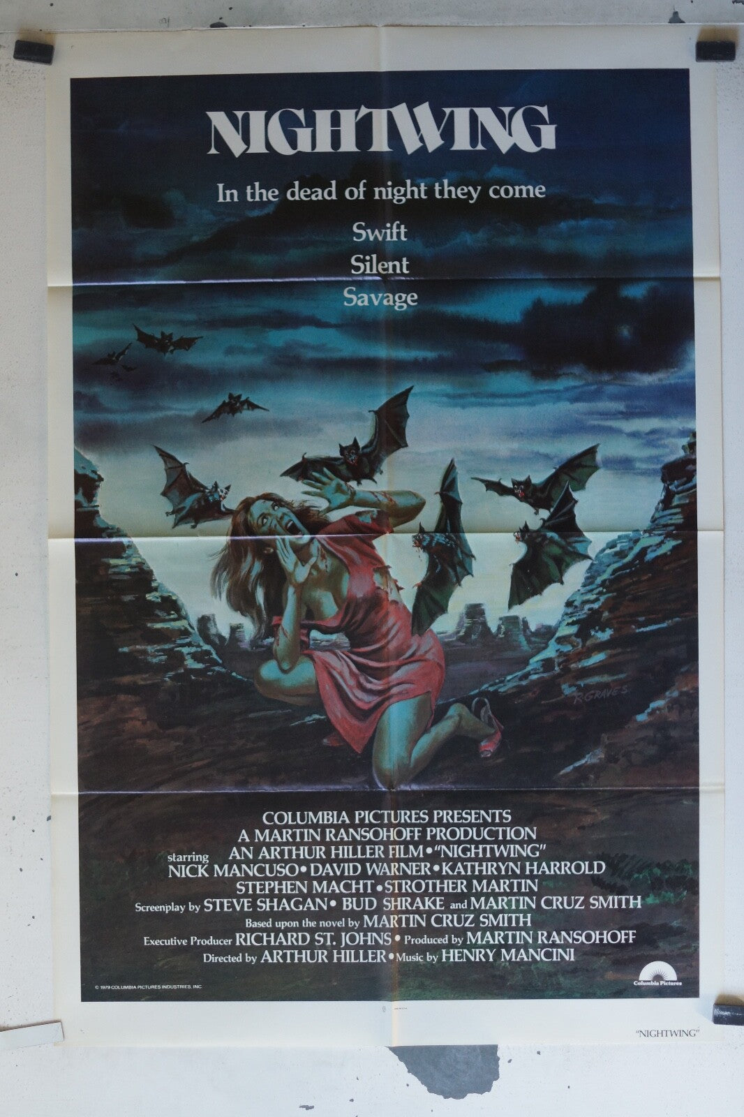 NIGHTWING ORIGINAL MOVIE POSTER 70x103 Nick Mancuso , David Warner 