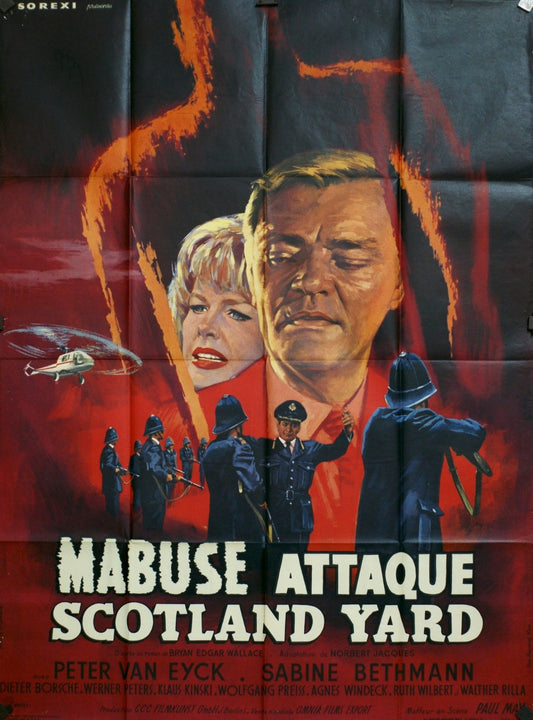 MABUSE ATTAQUE SCOTLAND YARD  PETER VAN EYCK MOVIE POSTER ORIGINAL 120x160