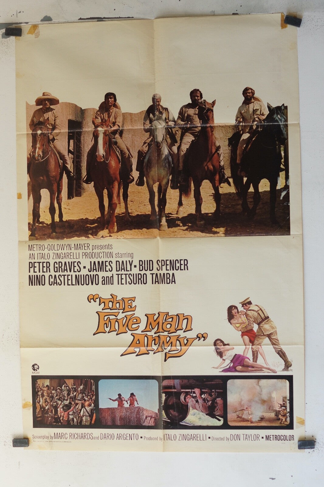 THE FIVE MAN ARMY(70X100)ORIGINAL MOVIE POSTER PETER GRAVES – JAMES DALY
