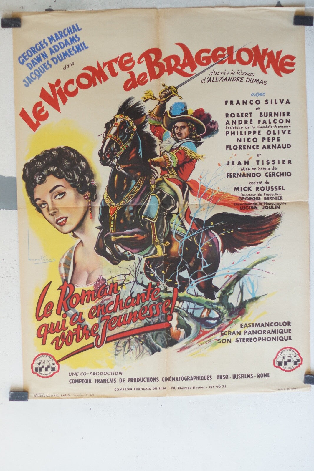 VICOMTE DE BRAGELONNE (LE)POSTER ORIGINAL 60x80 Georges Marchal , dawn Addams