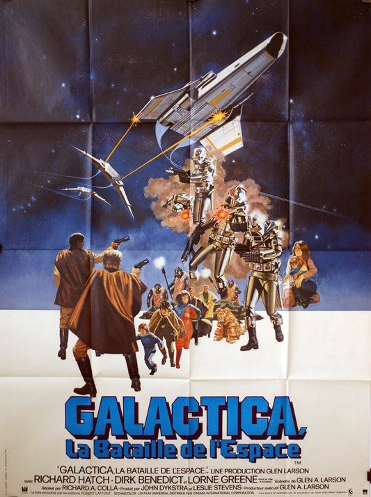 GALACTICA, LA BATAILLE DE L’ESPACE MOVIE POSTER ORIGINAL 120x160 Richard Hatch
