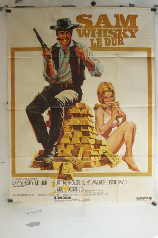 SAM WHISKY D’OR MOVIE POSTER ORIGINAL 120x160 BURT REYNOLDS