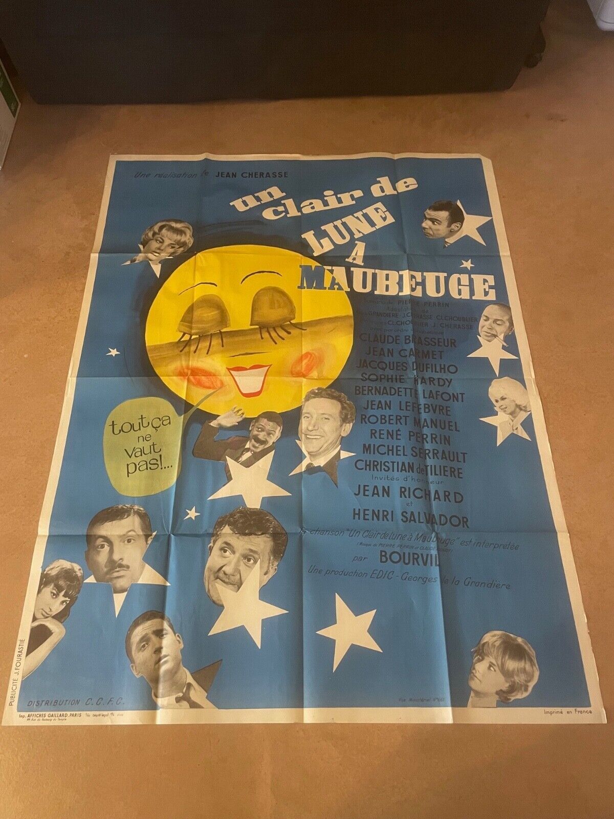 UN CLAIR DE LUNE A MAUBEUGE ORIGINAL MOVIE POSTER 120x160 BOURVIL