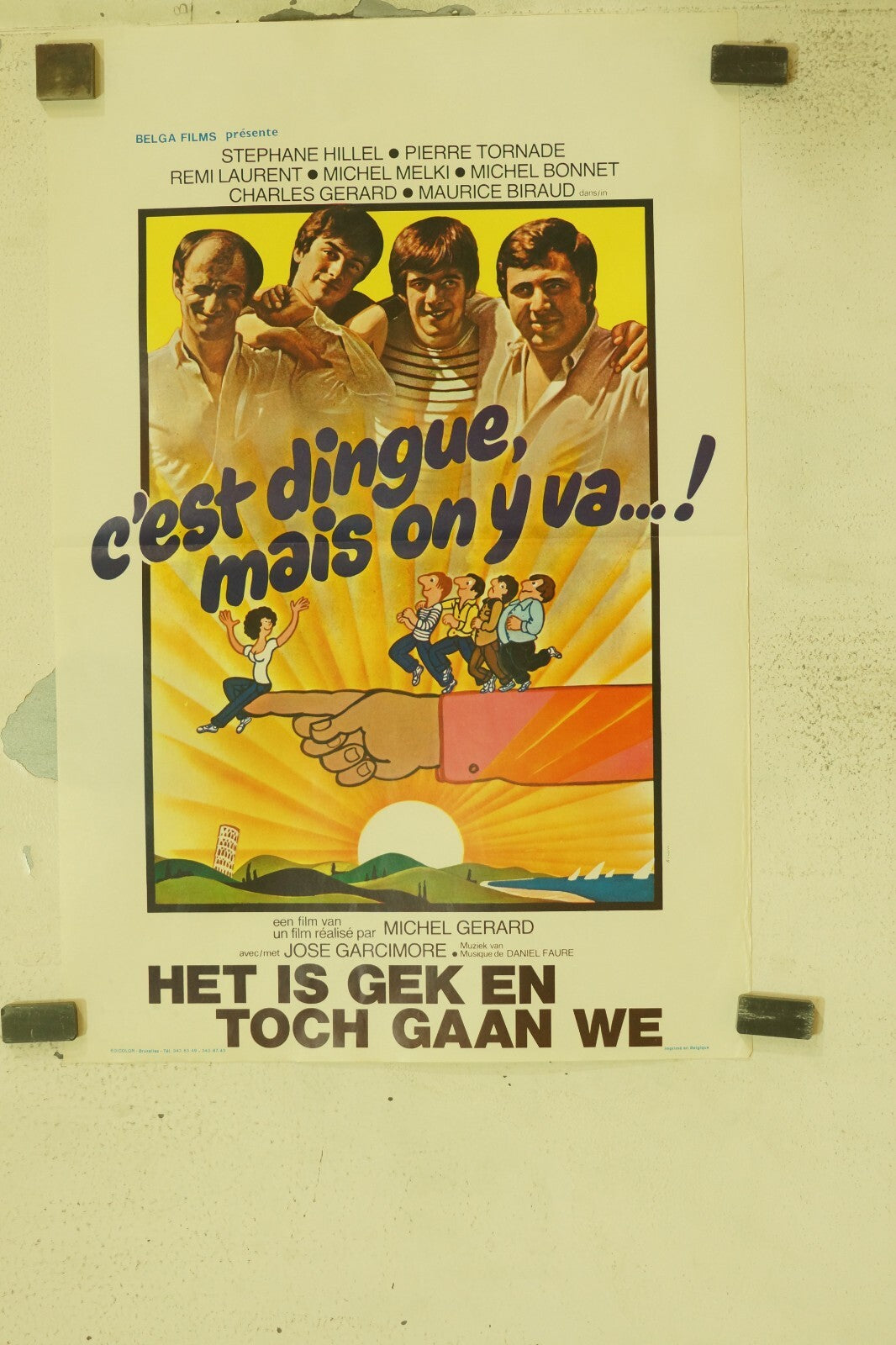 C’EST DINGUE MAIS ON Y VA… !, MOVIE POSTER BELGE ORIGINAL 37x55 STEPHANE HILLEL
