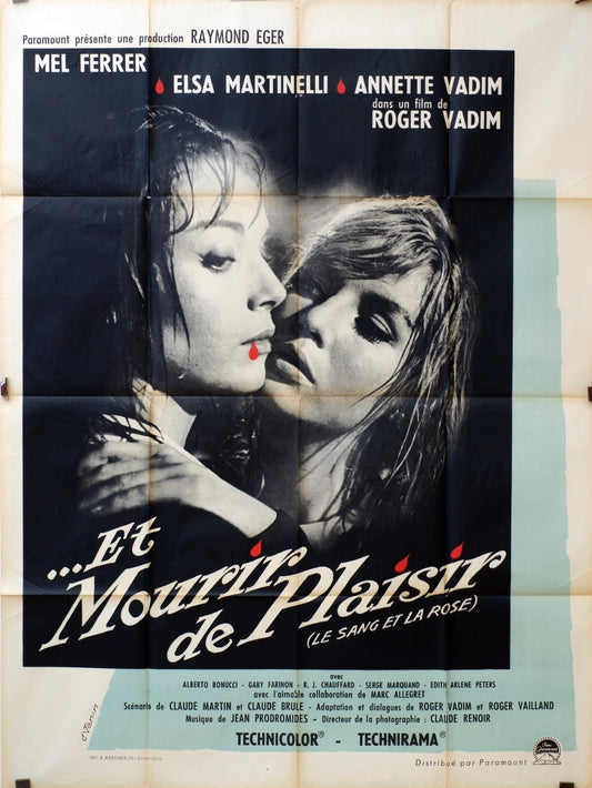 ET MOURIR DE PLAISIR MOVIE POSTER ORIGINAL 120x160 DANIEL AUTEUIL